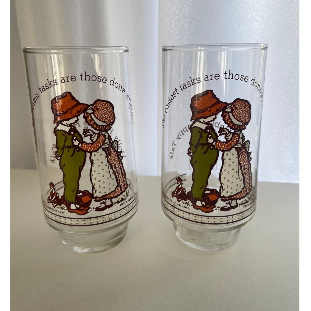 Holly Hobbie Coca Cola Glasses Set of 2 Vintage Limited Edition Collectible‎